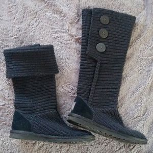 UGH Black Knit Women's Boots